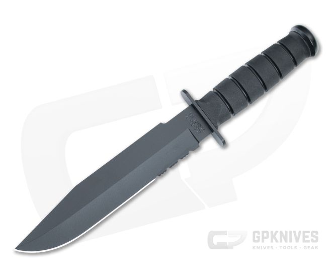 Kabar Fighter Black Serrated Edge Fixed Knife 1271 - KA-1271