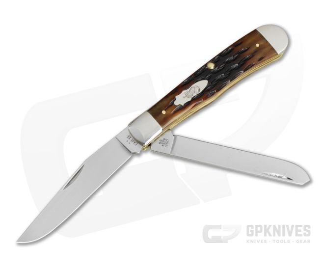 Case Trapper Dark Molasses Bone Kinfolks Jig Pocket Knife (4.15" Closed) 12770 - CA-12770