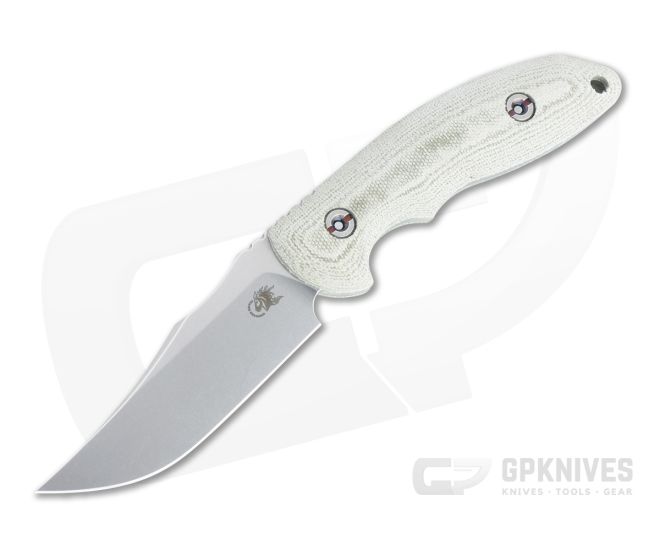 Hinderer Emmett Bowie Stonewashed 20CV OD Green Micarta Fixed Blade 1278 - HK-1278