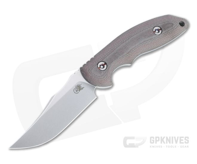 Hinderer Emmett Bowie Stonewashed 20CV Burgundy Micarta Fixed Blade 1280 - HK-1280