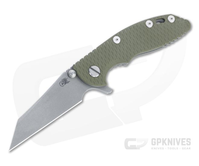 Hinderer XM-18 3" Wharncliffe 20CV OD Green G10 Working Finish Tri-Way Pivot Flipper 1281 - HK-1281