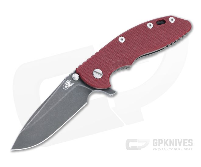 Hinderer XM-18 3.5" Spear Point 20CV Red G10 Battle Black DLC Tri-Way Flipper 1282 - HK-1282