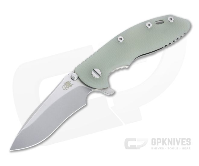 Hinderer XM-18 3.5" Recurve 20CV Translucent Green G10 Stonewashed Tri-Way Flipper 1285 - HK-1285