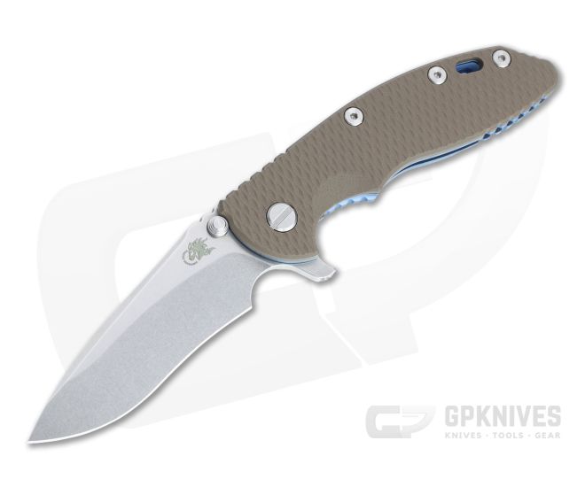 Hinderer XM-18 3.5" Recurve 20CV FDE G10 Blue Stonewashed Tri-Way Flipper 1288 - HK-1288