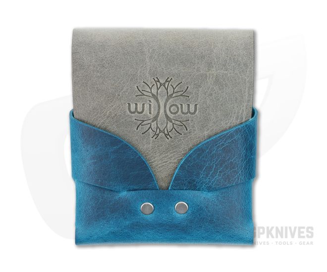 Willow Craft Goods Wide Swaddle Leather Wallet Blue Raspberry And Charcoal Colorway WCG-012 - WCG-012