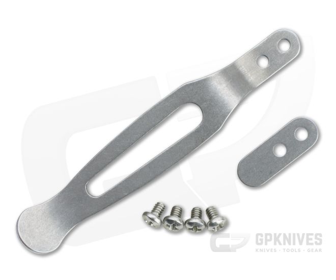 Hinderer Standard Pocket Clip and Filler Tab Set Titanium Stonewashed 1302 - HK-1302