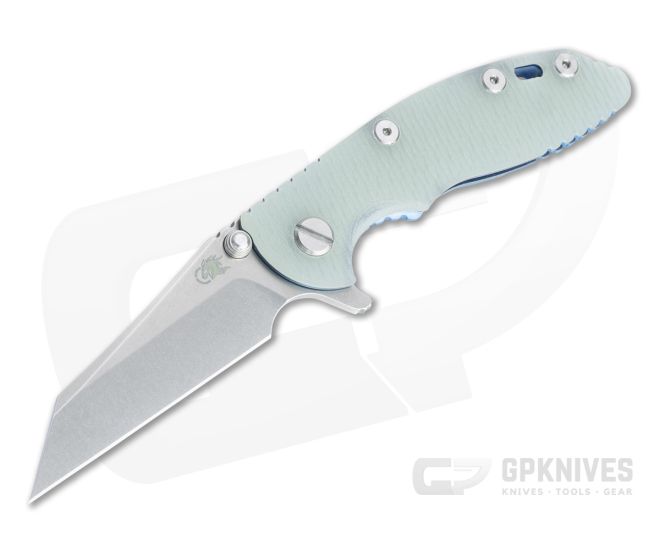 Hinderer XM-18 3" Wharncliffe 20CV Jade G10 Stonewashed Blue Tri-Way Pivot Flipper 1308 - HK-1308
