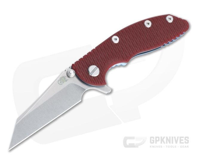 Hinderer XM-18 3" Wharncliffe 20CV Red G10 Stonewashed Blue Tri-Way Pivot Flipper 1309 - HK-1309