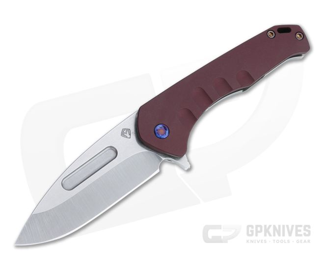 Medford Knives Praetorian Swift FL Drop Point Tumbled S35VN Red Aluminum Frame Lock Flipper - MKT-MKT130