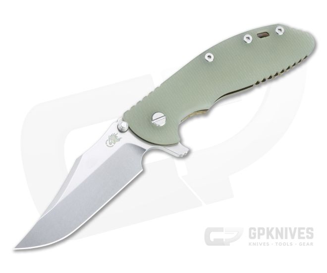 Hinderer XM-24 Bowie 20CV Jade G10 Stonewashed Bronze Tri-Way Pivot Flipper 1313 - HK-1313