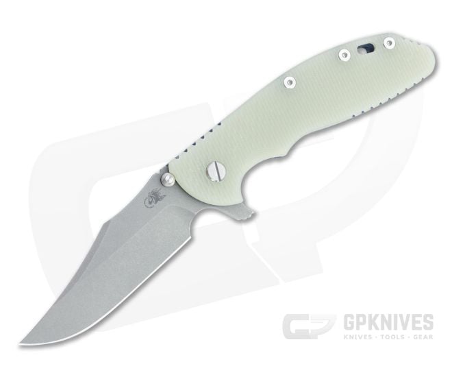 Hinderer XM-24 Bowie 20CV Translucent Green G10 Battle Blue Tri-Way Pivot Flipper 1335 - HK-1335