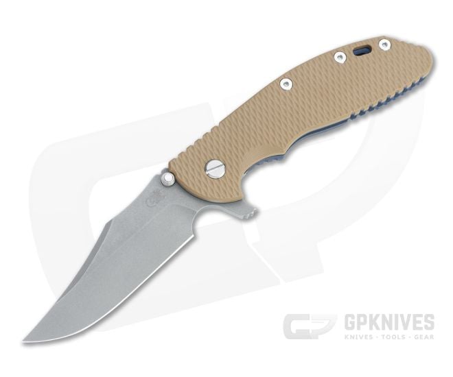 Hinderer XM-24 Bowie 20CV Coyote Tan G10 Battle Blue Tri-Way Pivot Flipper 1336 - HK-1336