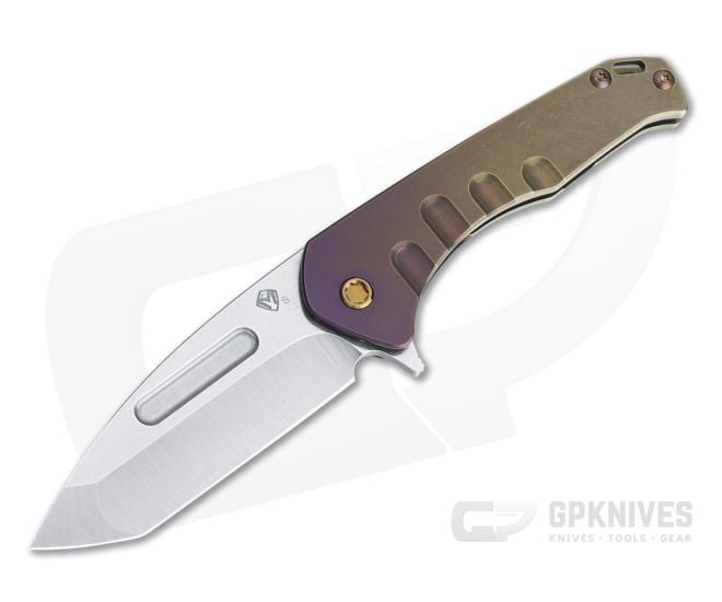Medford Praetorian Slim Flipper Tanto Tumbled S35VN Bronze/Violet Fade Titanium Frame Lock Folder - MKT-MKT133