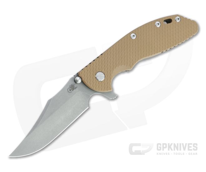 Hinderer XM-24 Bowie 20CV Coyote Tan G10 Battle Bronze Tri-Way Pivot Flipper 1340 - HK-1340