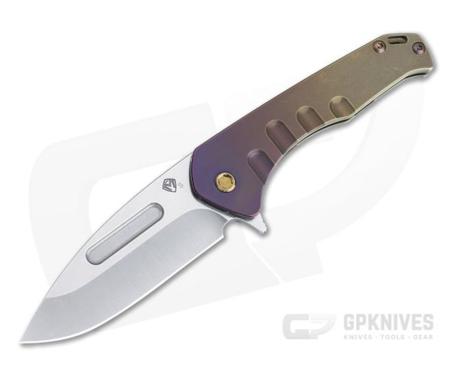 Medford Praetorian Slim Flipper Drop Point Tumbled S35VN Bronze/Violet Fade Titanium Frame Lock Folder - MKT-MKT134