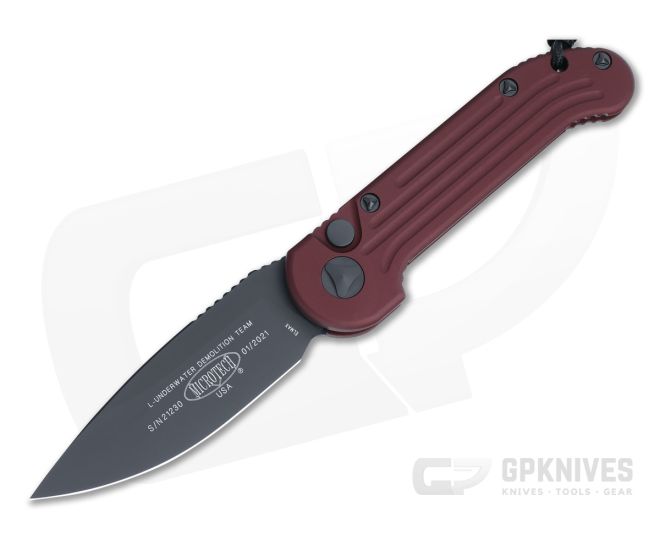 Microtech LUDT Black Standard Elmax Merlot Automatic Knife 135-1MR - MT-135-1MR