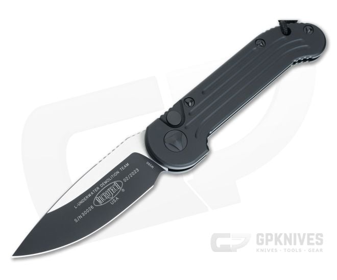 Microtech LUDT Tactical Automatic Black Aluminum Handle Two-tone M390 Drop Point 135-1T - MT-135-1T
