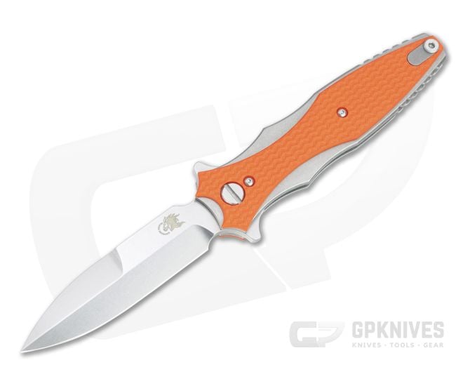 Hinderer Maximus Flipper Bayonet Stonewashed 20CV Orange G10 Tri-Way Folder 1351 - HK-1351