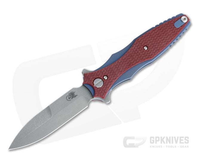 Hinderer Maximus Flipper Bayonet 20CV Red G10 Battle Blue Tri-Way Folder 1355 - HK-1355