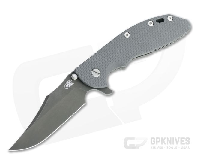 Hinderer XM-24 Flipper 20CV Bowie Grey G10 Battle Black DLC Tri-Way Pivot Folder 1361 - HK-1361