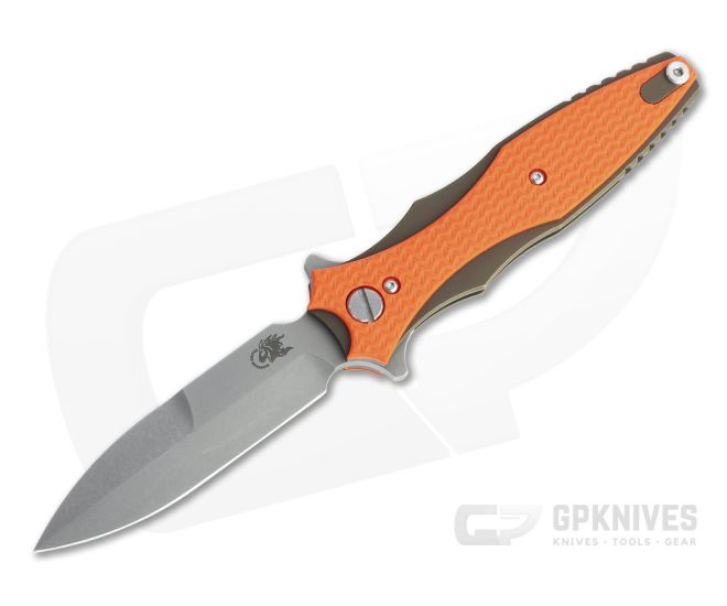 Hinderer Maximus Flipper Bayonet 20CV Orange G10 Battle Bronze Tri-Way Folder 1362 - HK-1362