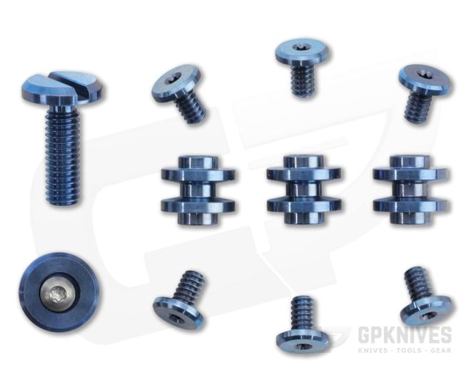 Hinderer Knives Complete Hardware Kit 3.5" Eklipse Titanium Stonewashed Blue 1366 - HK-1366