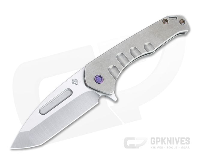 Medford Praetorian Slim Flipper Tanto Tumbled S35VN Tumbled Titanium Frame Lock Folder - MKT-MKT136