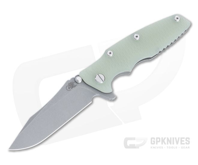 Hinderer Eklipse 3.5 Spearpoint Working Finish S45VN Translucent Green G10 - HK-1371