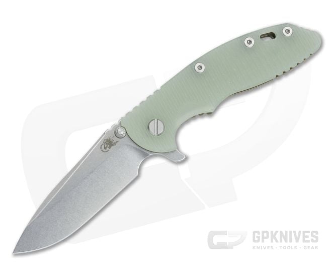 Hinderer XM-18 3.5" Jade G10 Tri-Way Spear Point Stonewash Bronze S45VN HK-1376 - HK-1376