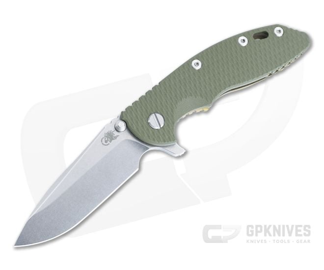 Hinderer XM-18 3.5" OD Green G10 Tri-Way Spear Point Stonewash Bronze S45VN HK-1380 - HK-1380