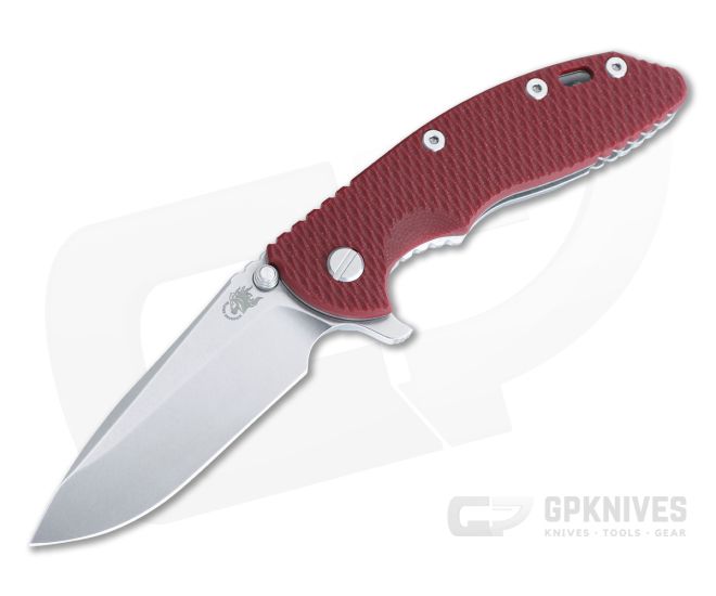 Hinderer XM-18 3.5" Red G10 Tri-Way Spear Point Stonewash S45VN HK-1391 - HK-1391