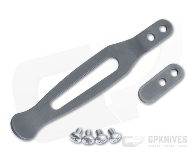 Hinderer Standard Pocket Clip and Filler Tab Set Titanium Battle Black 1393 - HK-1393