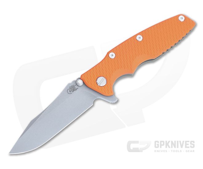 Hinderer Eklipse 3.5" Flipper Spearpoint S45VN Orange G10 Battle Bronze Tri-Way Folder 1401 - HK-1401