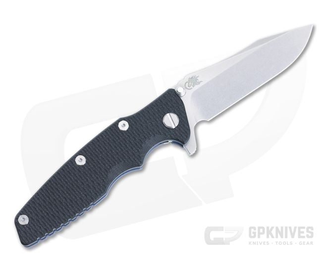 Hinderer Eklipse 3.5" Left Handed Flipper Spearpoint S45VN Black G10 Battle Blue Tri-Way Folder 1403 - HK-1403