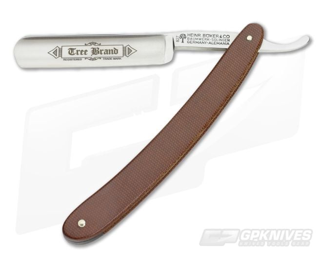 Boker Straight Razor Brown Canvas Micarta - BO-140509