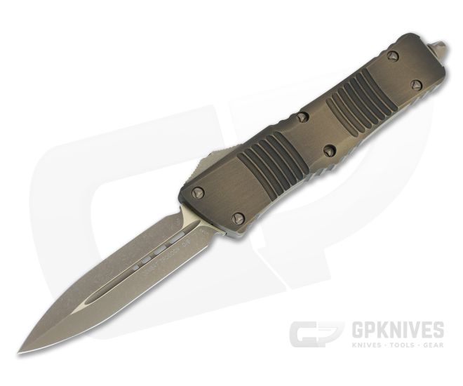 Microtech Combat Troodon D/E Bronze Apocalyptic M390 Double Edge Antique Bronze OTF Automatic 142-13APABS - MT-142-13APABS