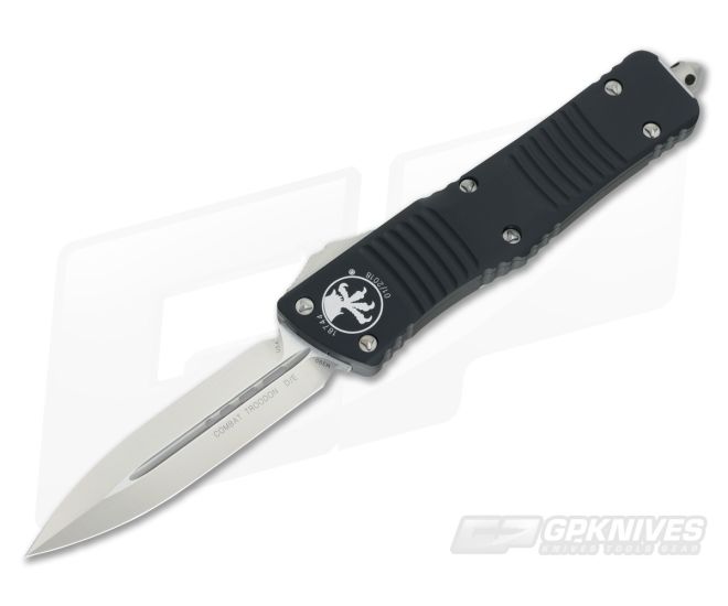 Microtech Combat Troodon Satin M390 Plain Double Edge Automatic 142-4 - MT-142-4