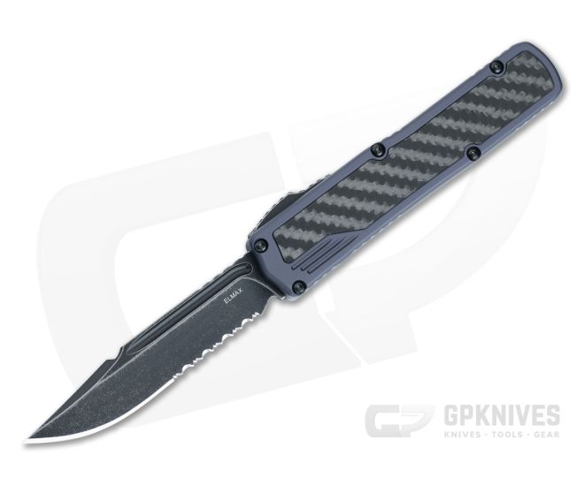Guardian Tactical Scout OTF Carbon Fiber Dark Stonewash Serrated Elmax 142612 - GT-142612