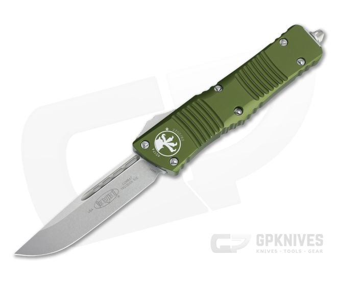 Microtech Combat Troodon S/E Stonewash Standard M390 OD Green OTF Automatic Knife 143-10OD - MT-143-10OD