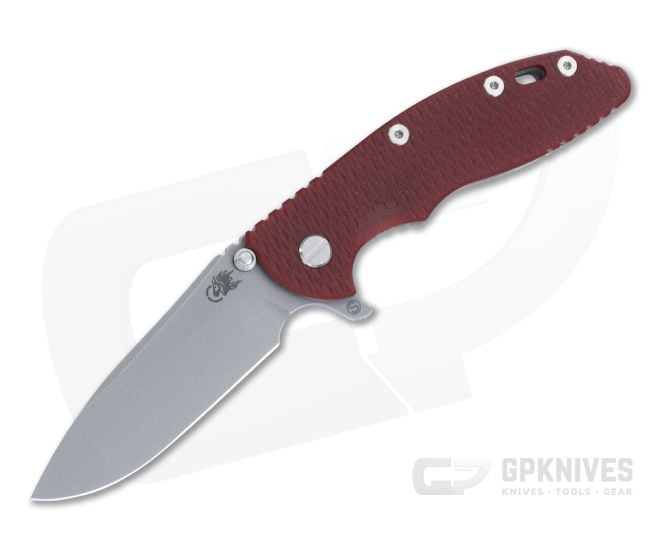 Hinderer XM-18 3.5" Skinny MagnaCut Slicer Red G10 Tri-Way Working Finish Flipper 1437 - HK-1437