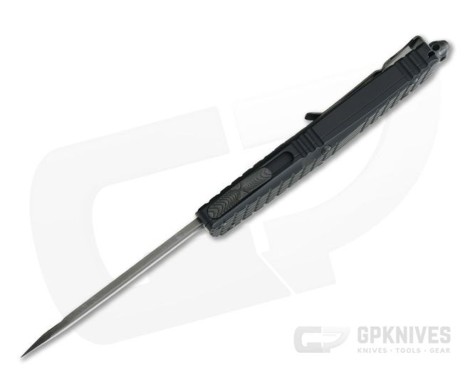 Microtech Combat Troodon Delta Signature Fluted DLC Serrated Double Edge Black Frag OTF Automatic Knife 142-2CT-DS - MT-142-2CT-DS
