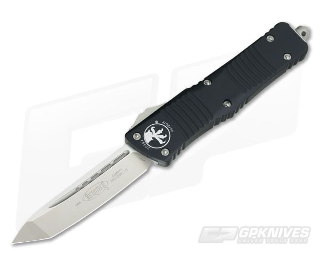 Microtech Combat Troodon Satin M390 Tanto OTF Automatic Knife 144-4 - MT-144-4-M390