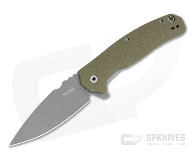 Kershaw Conduit XL Olive GFN 8Cr13MoV Working Finish Spring Assisted Knife (3.30" Blade) 1442 - KS-1442