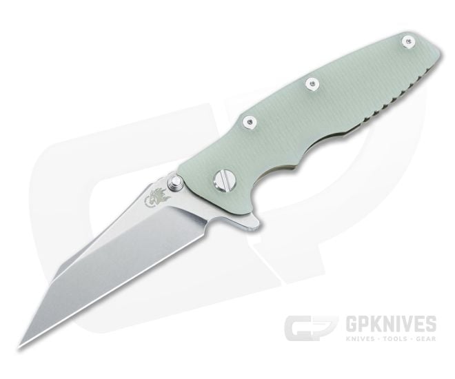 Hinderer Eklipse 3.5" Flipper Wharncliffe CPM-20CV Translucent Green G10 Stonewash Bronze Tri-Way Folder 1444 - HK-1444