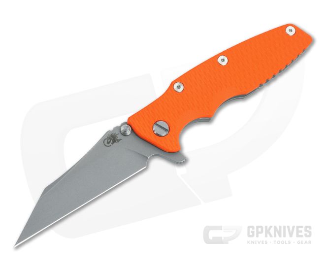 Hinderer Eklipse 3.5" Flipper Wharncliffe CPM-20CV Orange G10 Working Finish Tri-Way Folder 1446 - HK-1446