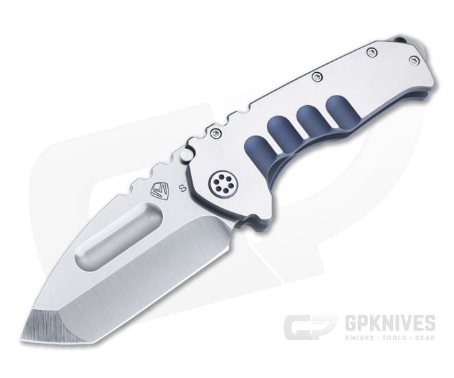 Medford Praetorian Ti Tanto Tumbled S35VN Faced Silver Bead Blast Blue Titanium Folder - MKT-MKT144