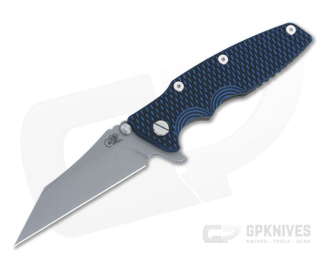 Hinderer Eklipse 3.5" Flipper Wharncliffe CPM-20CV Blue/Black G10 Battle Bronze Tri-Way Folder 1452 - HK-1452