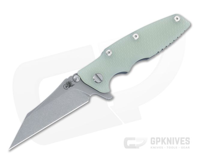 Hinderer Eklipse 3.5" Flipper Wharncliffe CPM-20CV Translucent Green G10 Battle Blue Tri-Way Folder 1457 - HK-1457