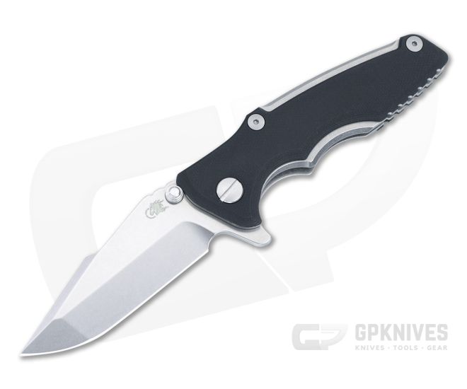 Hinderer Eklipse 3.0" Tri-Way Liner Lock Flipper Black G10 Handles Stonewash 20CV Harpoon Spanto Blade 1459 - HK-1459