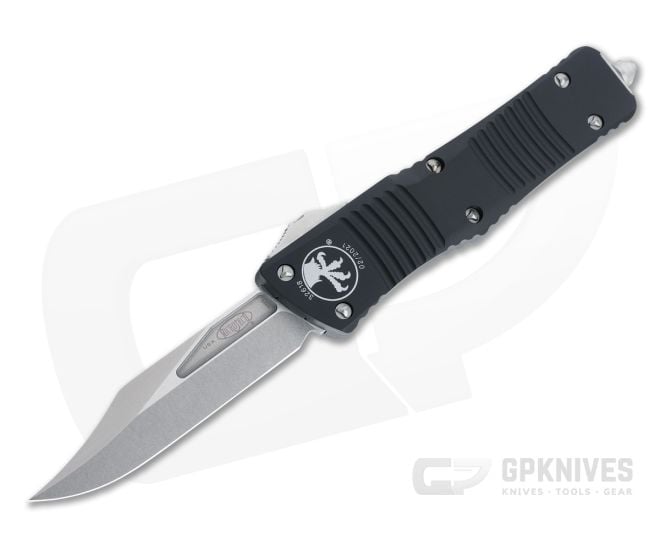 Microtech Combat Troodon Bowie Stonewashed M390 Black OTF Automatic Knife 146-10 - MT-146-10